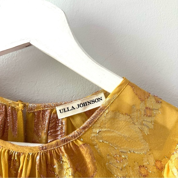Ulla Johnson Aster Blouse Gold Floral Metallic - Picture 7 of 9